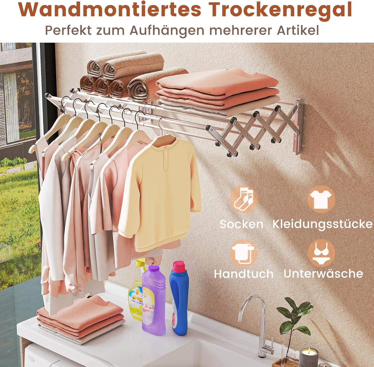 Wall Mounted Clothes Drying Hanger